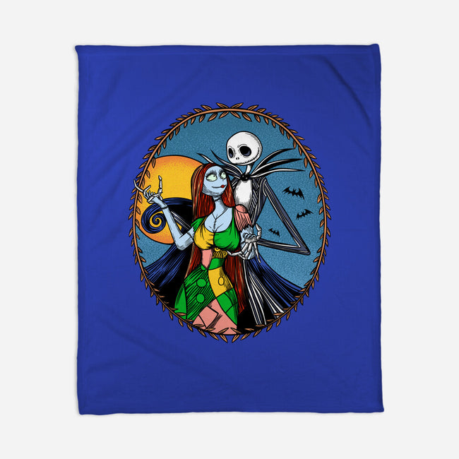 Jack And Sally Old Skool-None-Fleece-Blanket-Superblitz