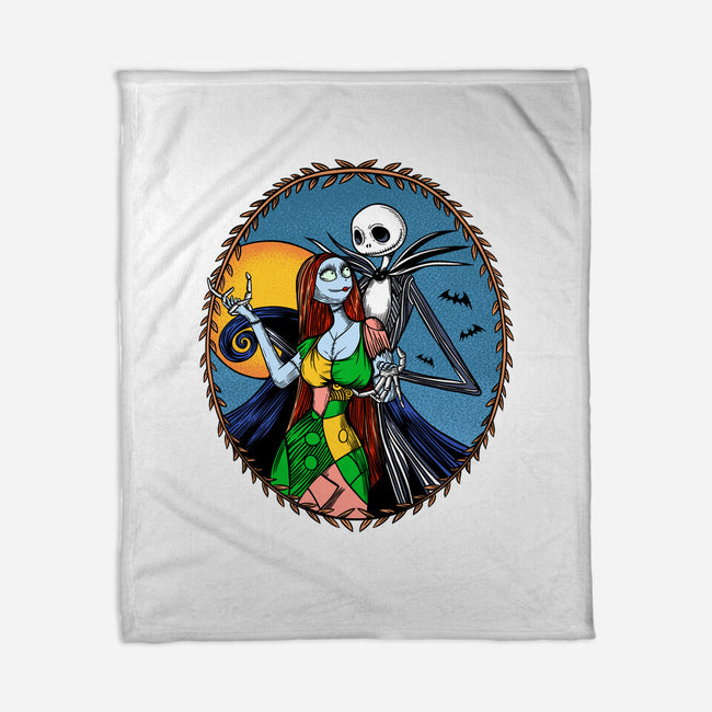 Jack And Sally Old Skool-None-Fleece-Blanket-Superblitz