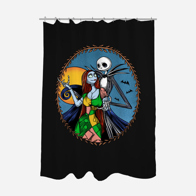 Jack And Sally Old Skool-None-Polyester-Shower Curtain-Superblitz