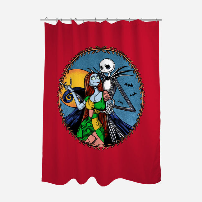 Jack And Sally Old Skool-None-Polyester-Shower Curtain-Superblitz