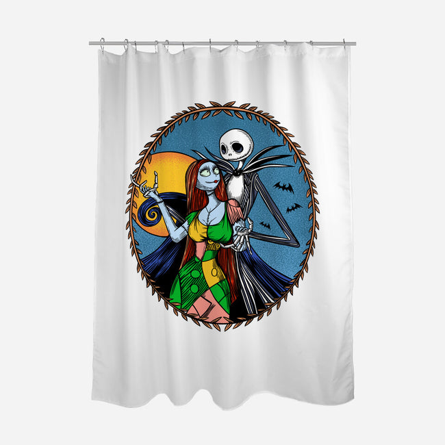 Jack And Sally Old Skool-None-Polyester-Shower Curtain-Superblitz