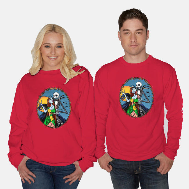 Jack And Sally Old Skool-Unisex-Crew Neck-Sweatshirt-Superblitz