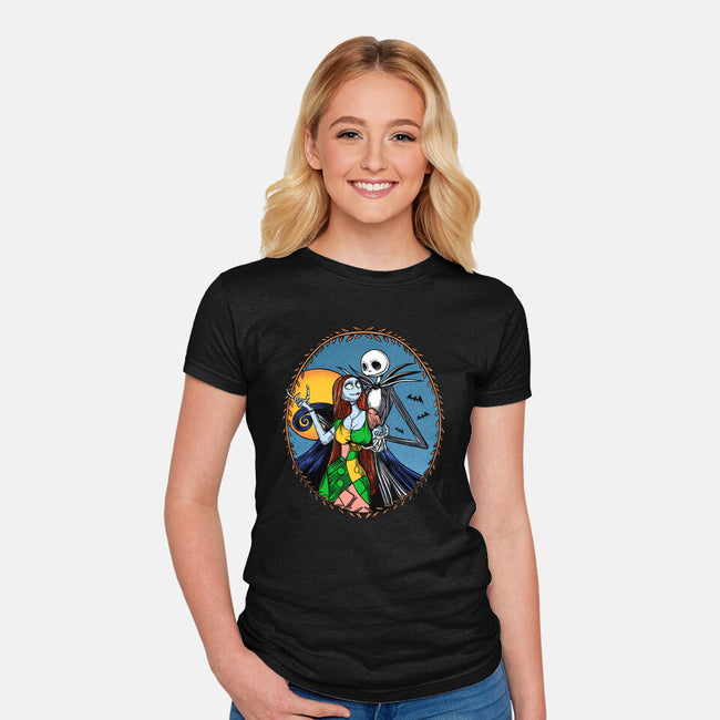 Jack And Sally Old Skool-Womens-Fitted-Tee-Superblitz