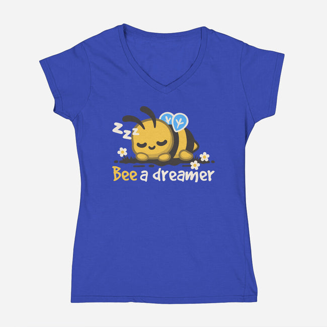 Bee A Dreamer-Womens-V-Neck-Tee-NemiMakeit