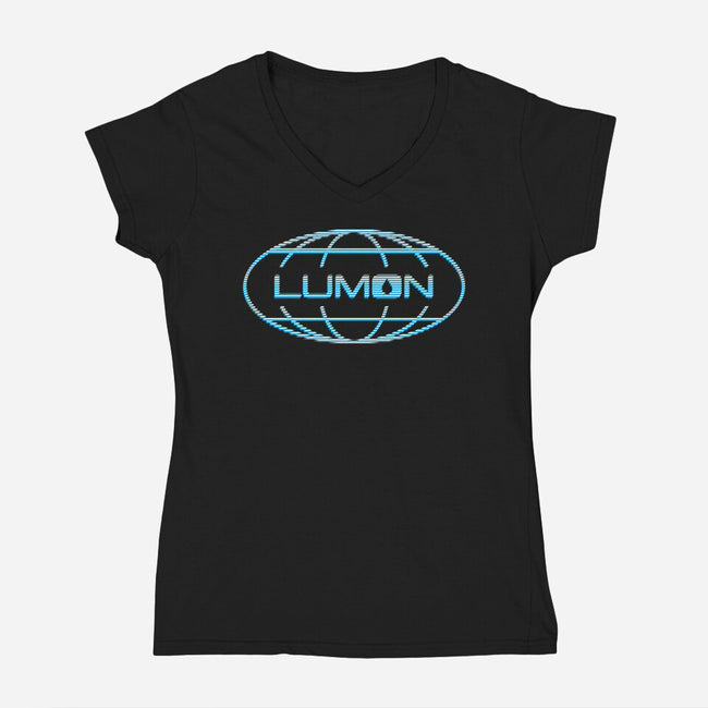 Lumon Industries-Womens-V-Neck-Tee-rocketman_art
