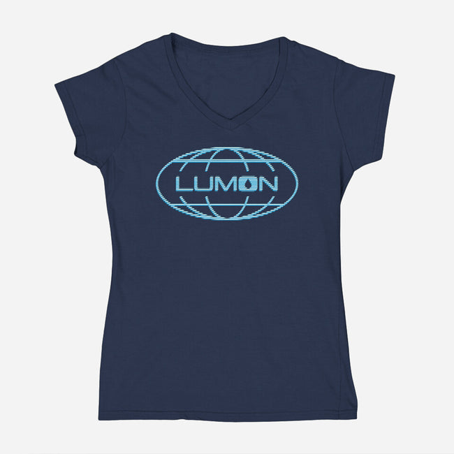 Lumon Industries-Womens-V-Neck-Tee-rocketman_art