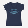 Lumon Industries-Womens-V-Neck-Tee-rocketman_art