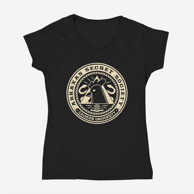 Abraxas Secret Society Grunge-Womens-V-Neck-Tee-LAGELANTEE