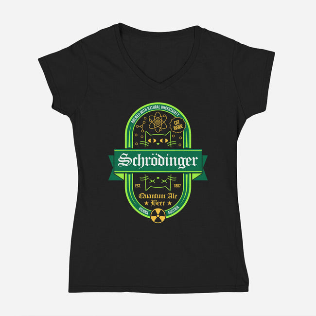 Schrodinger Quantum Ale Beer-Womens-V-Neck-Tee-sachpica