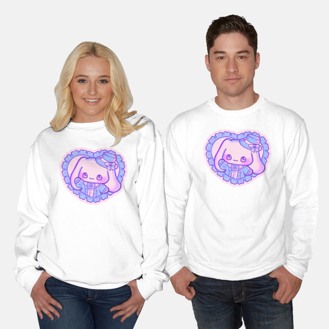 Perrito Blanco Amor-Unisex-Crew Neck-Sweatshirt-Panchi Art