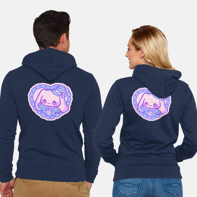 Perrito Blanco Amor-Unisex-Zip-Up-Sweatshirt-Panchi Art