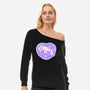 Perrito Blanco Amor-Womens-Off Shoulder-Sweatshirt-Panchi Art