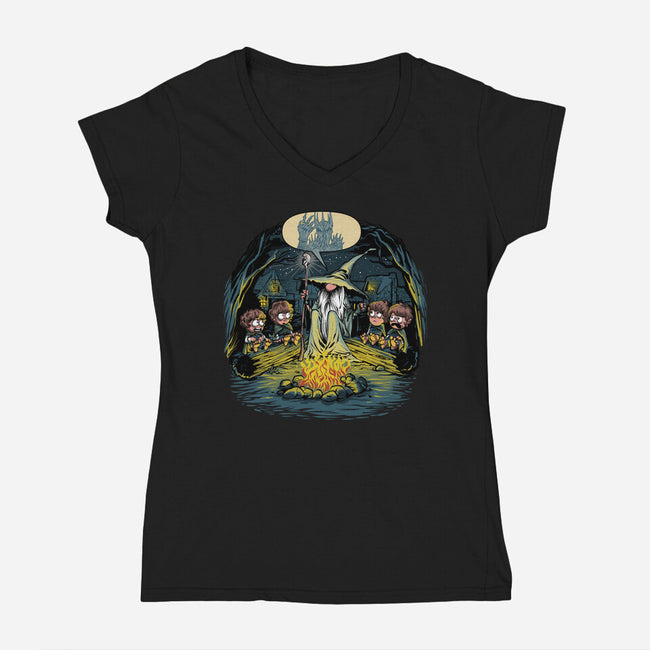 Beware Of The Dark Lord-Womens-V-Neck-Tee-zascanauta