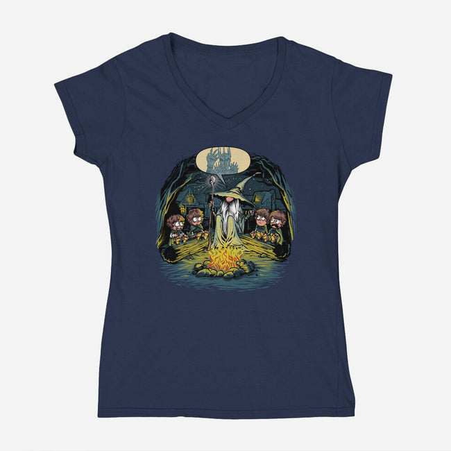 Beware Of The Dark Lord-Womens-V-Neck-Tee-zascanauta