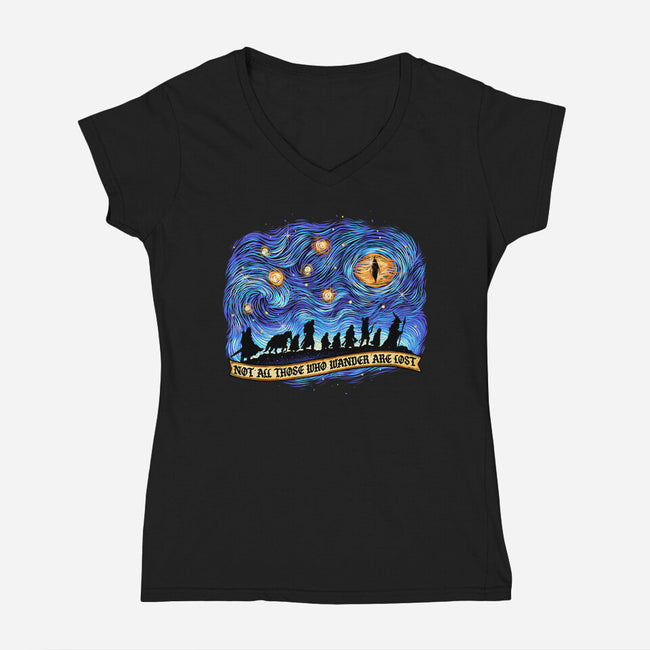 The Band Of Wanderers-Womens-V-Neck-Tee-glitchygorilla