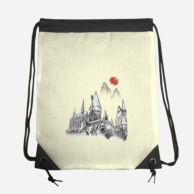 Wizard Home Sumi-e-None-Drawstring-Bag-Astrobot Invention