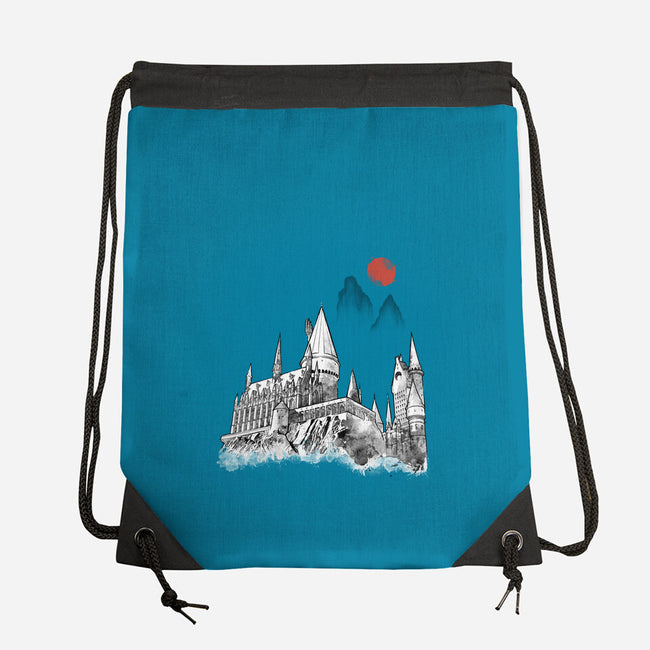 Wizard Home Sumi-e-None-Drawstring-Bag-Astrobot Invention