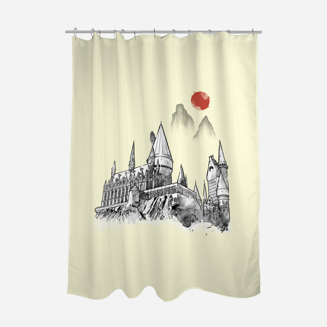 Wizard Home Sumi-e-None-Polyester-Shower Curtain-Astrobot Invention