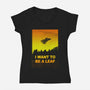 I Want To Be A Leaf-Womens-V-Neck-Tee-kharmazero