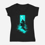 Chasing Shadows In The Rain-Womens-V-Neck-Tee-Ionfox