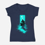 Chasing Shadows In The Rain-Womens-V-Neck-Tee-Ionfox