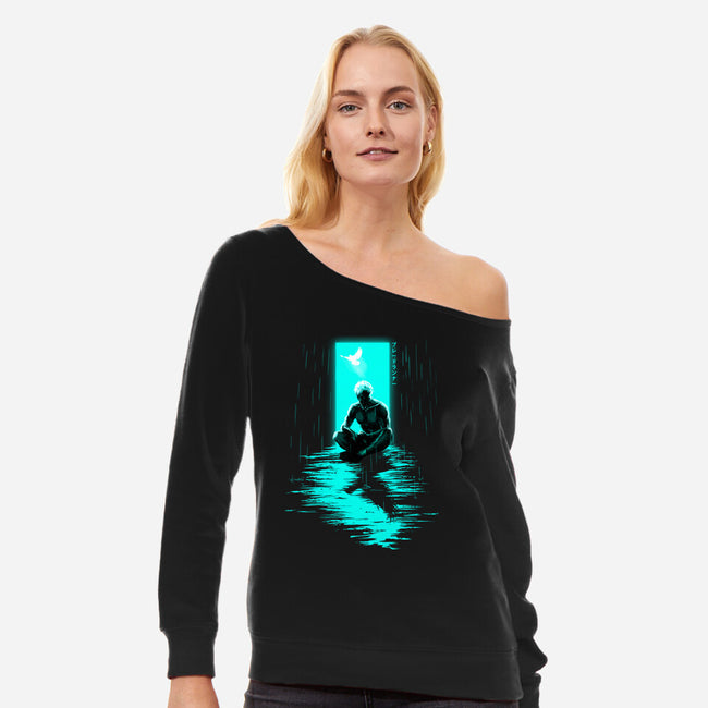 Chasing Shadows In The Rain-Womens-Off Shoulder-Sweatshirt-Ionfox