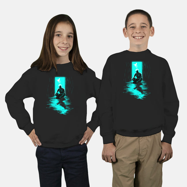 Chasing Shadows In The Rain-Youth-Crew Neck-Sweatshirt-Ionfox