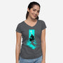 Chasing Shadows In The Rain-Womens-V-Neck-Tee-Ionfox