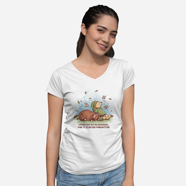 Legendary Bear-Womens-V-Neck-Tee-retrodivision