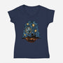 Starry Empire Night-Womens-V-Neck-Tee-glitchygorilla