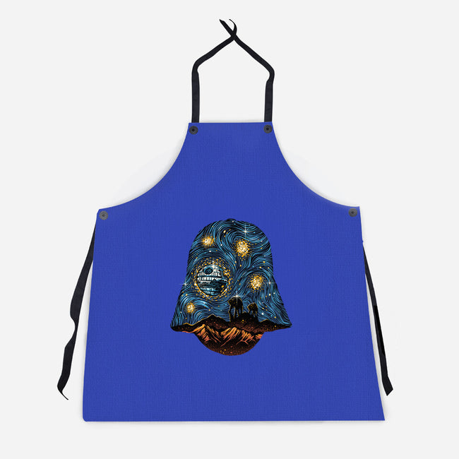 Starry Empire Night-Unisex-Kitchen-Apron-glitchygorilla