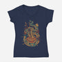 Snake's Ramen-Womens-V-Neck-Tee-ilustrata