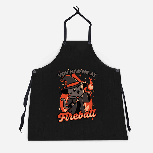 Magical Fireball Cat-Unisex-Kitchen-Apron-Studio Mootant