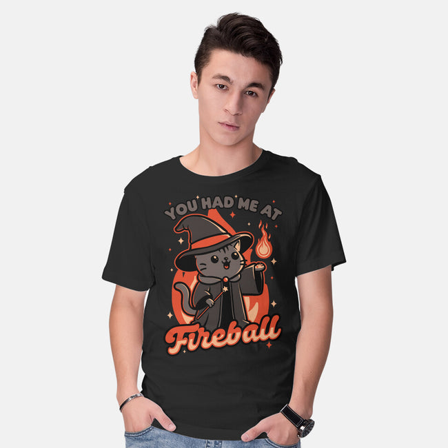 Magical Fireball Cat-Mens-Basic-Tee-Studio Mootant