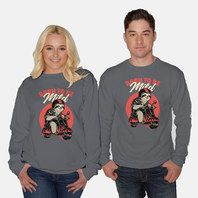 Radical Sloth Biker-Unisex-Crew Neck-Sweatshirt-Studio Mootant