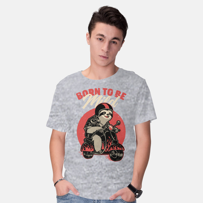 Radical Sloth Biker-Mens-Basic-Tee-Studio Mootant