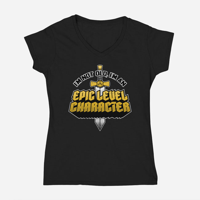 Old RPG Epic Character-Womens-V-Neck-Tee-Studio Mootant