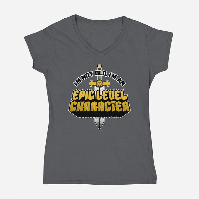 Old RPG Epic Character-Womens-V-Neck-Tee-Studio Mootant