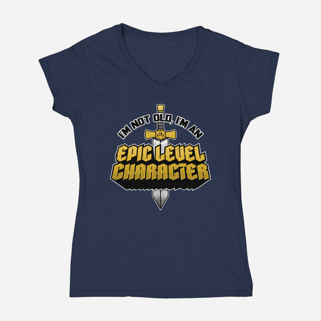 Old RPG Epic Character-Womens-V-Neck-Tee-Studio Mootant