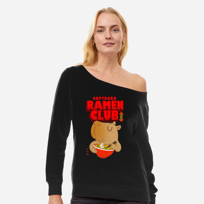 Capybara Ramen Club-Womens-Off Shoulder-Sweatshirt-Tri haryadi