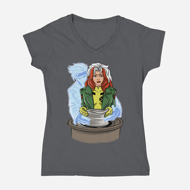 X-Ghost-Womens-V-Neck-Tee-zascanauta