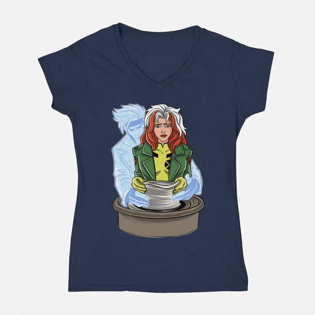 X-Ghost-Womens-V-Neck-Tee-zascanauta