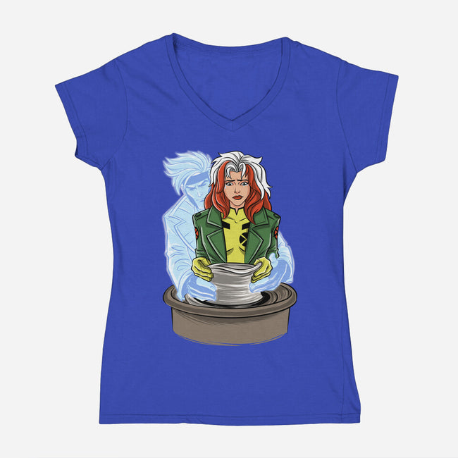 X-Ghost-Womens-V-Neck-Tee-zascanauta