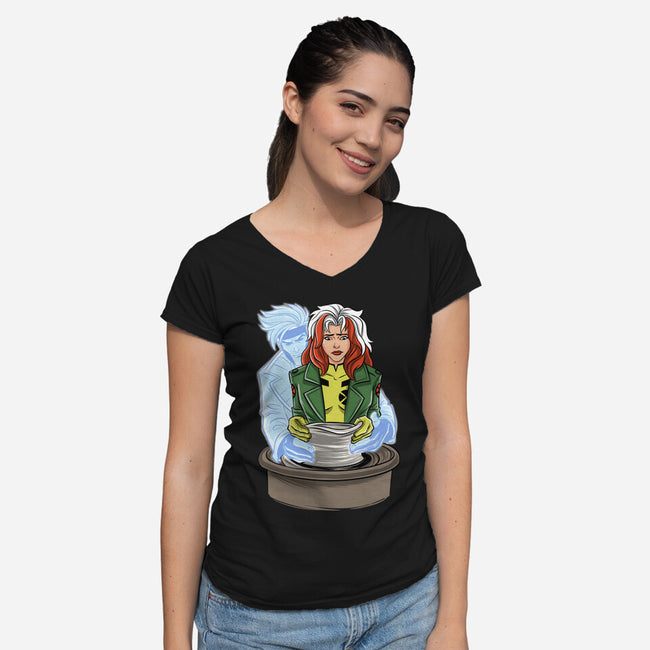 X-Ghost-Womens-V-Neck-Tee-zascanauta