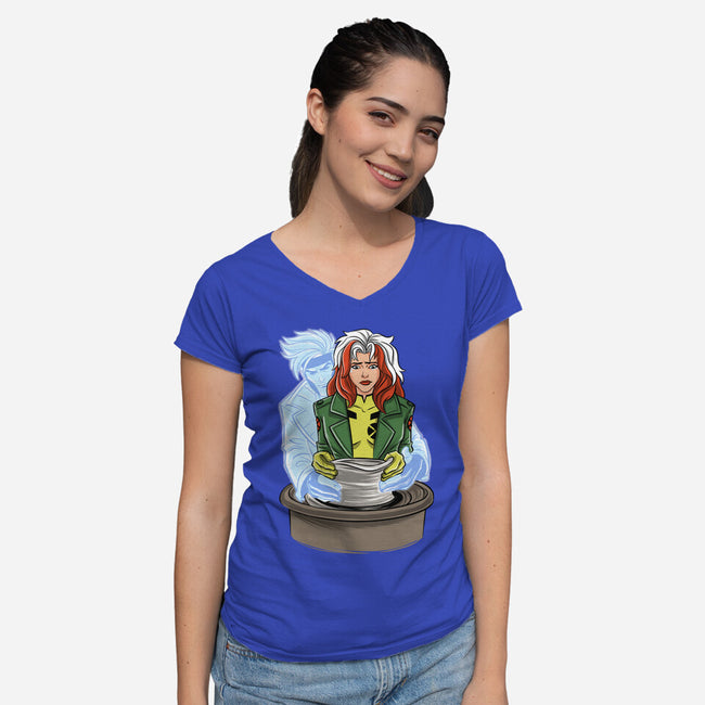 X-Ghost-Womens-V-Neck-Tee-zascanauta