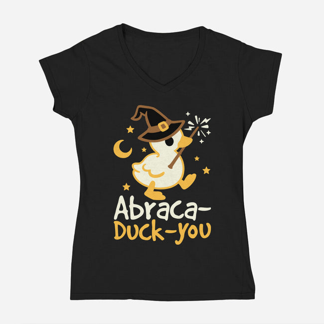 Abraca-duck-you-Womens-V-Neck-Tee-NemiMakeit