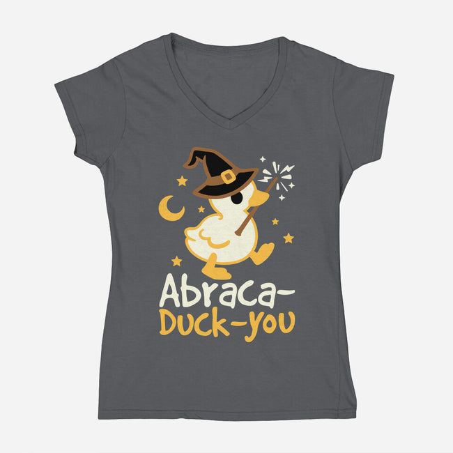 Abraca-duck-you-Womens-V-Neck-Tee-NemiMakeit