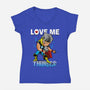 Love Me Thunder-Womens-V-Neck-Tee-Boggs Nicolas