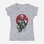 Mandalorian Bounty Hunter Sumi-e-Womens-V-Neck-Tee-DrMonekers