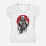 Mandalorian Bounty Hunter Sumi-e-Womens-V-Neck-Tee-DrMonekers